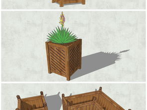 精品陶罐花卉绿植景观小品 SU模型设计与植物景观库应用